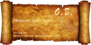 Oberst Dános névjegykártya
